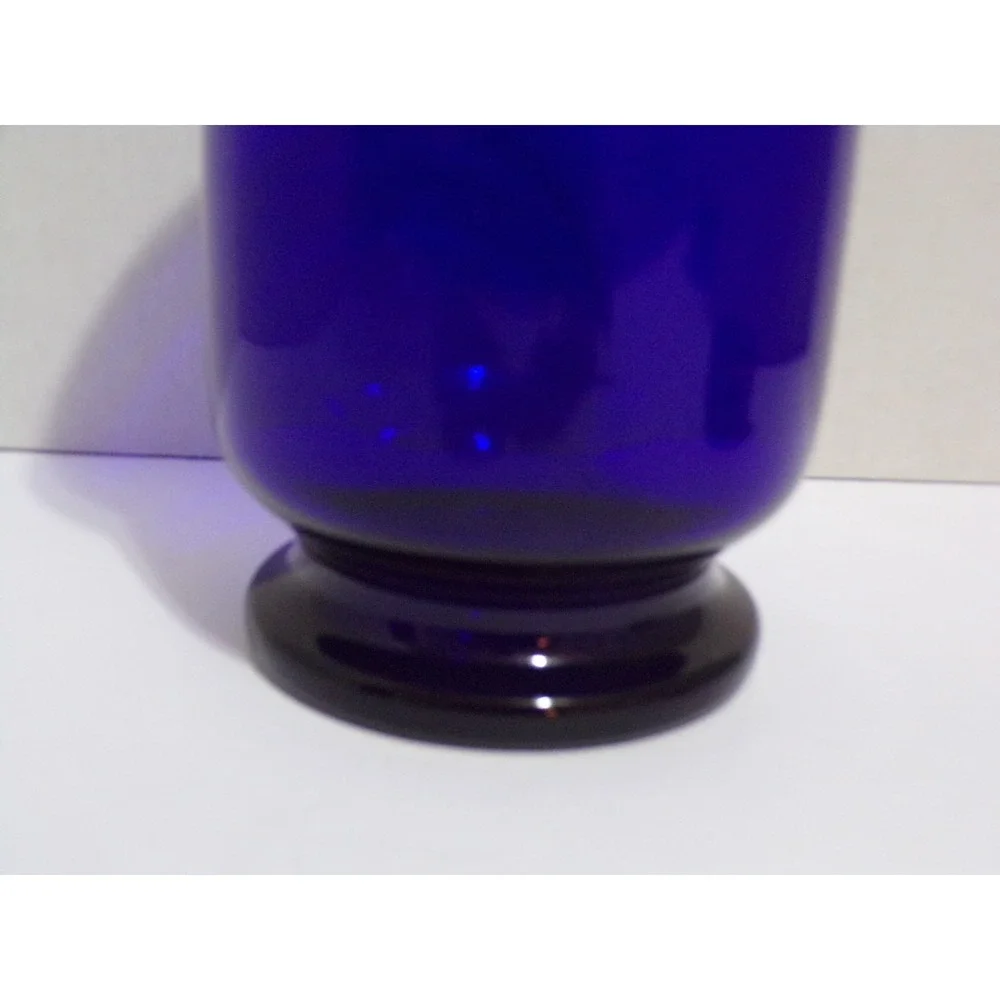 Vintage Party Lite Brillance Cobalt Blue Glass Candle Holder Vase 5